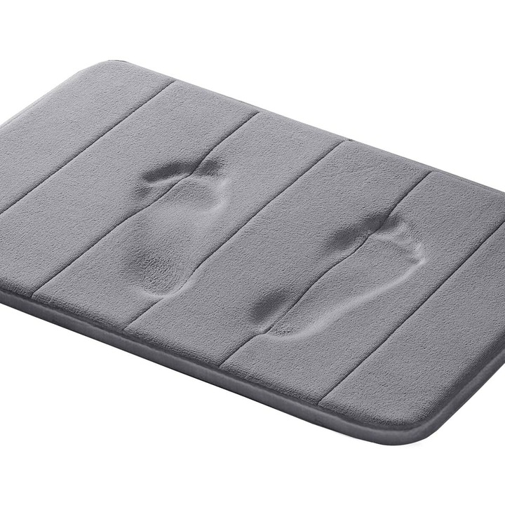 Covorase baie, 17"x24", multicolor, spuma cu memorie, material velur moale