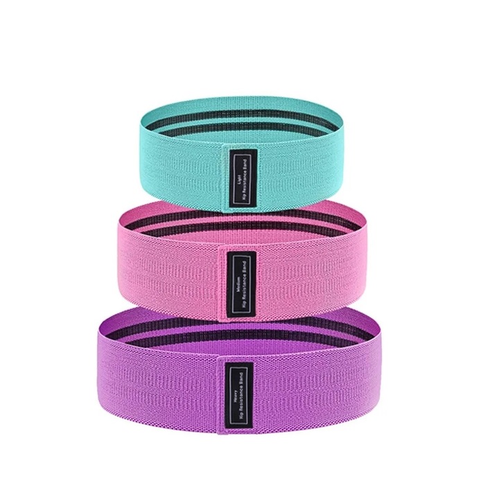 Benzile elastice pentru exercitii, set, pentru picioare si fese, multicolor