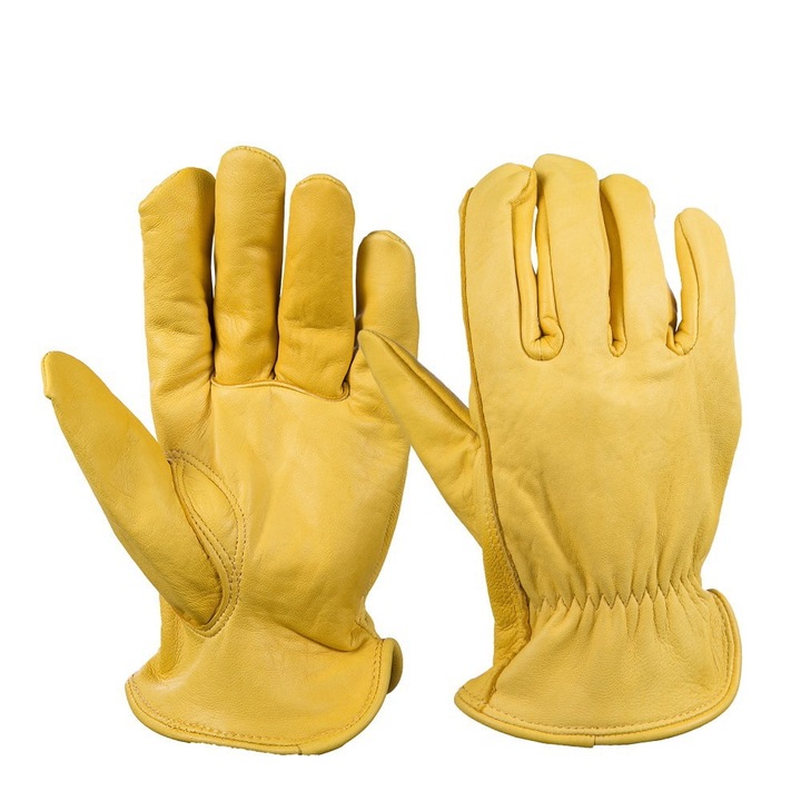Manusi de protectie YANYXR piele, captusite bumbac, elastic la incheietura, marime universala