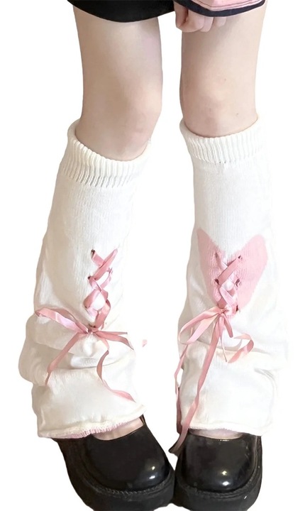 Дамски клин, акрил, бял, Бял/Розово, One Size