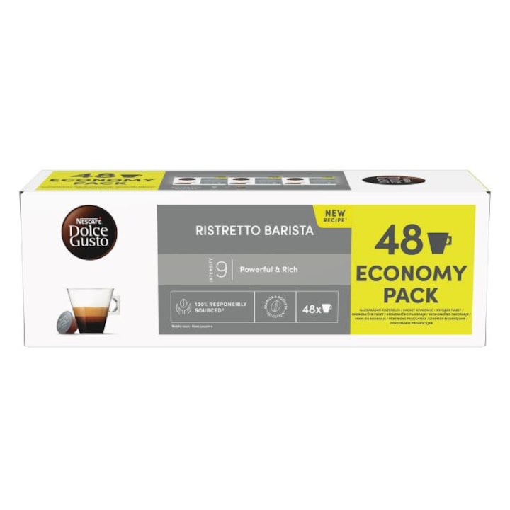 Комплект кафе капсули NESCAFЕ DOLCE GUSTO, Economy pack, Ristretto Barista, 312g, 48 бр