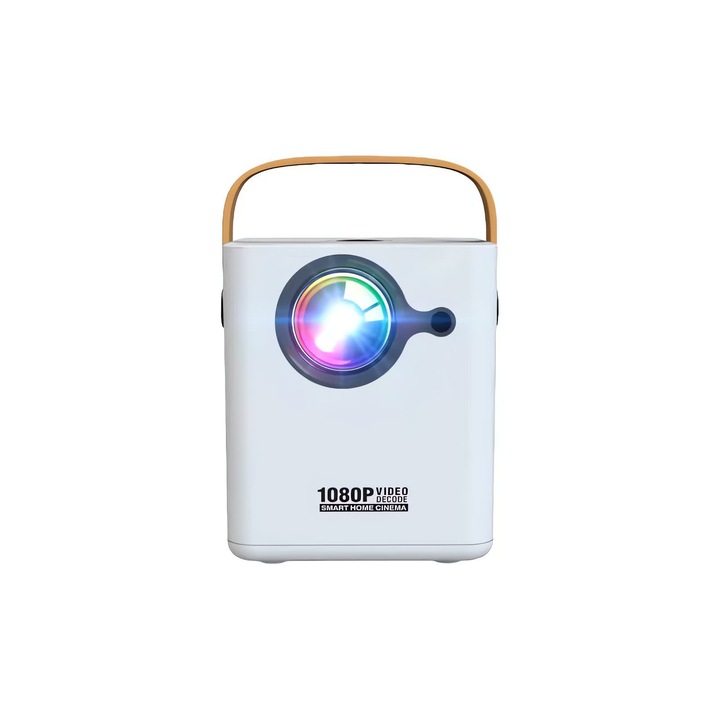 Hordozható 1080P Full HD videoprojektor, Android, WIFI, Bluetooth, hangvezérléses távirányító, kilencpontos fókusz, precíz porvédelemmel ellátott optikai motor, OS 9.0 rendszer, kétsávos 5G, megszakítások nélkül