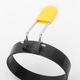 Set 4 forme rotunde pentru ou, din otel, strat antiaderent, diametru 7.5 cm, cu maner din ABS, negru
