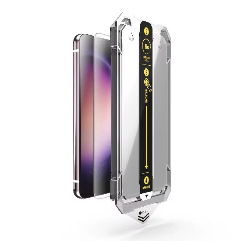 Folie de Protectie OG Purple compatibila Samsung Galaxy S24 Ultra, cu Kit de Aplicare Instanta si Functie Automata de Indepartare a Prafului, Ultra Claritate HD