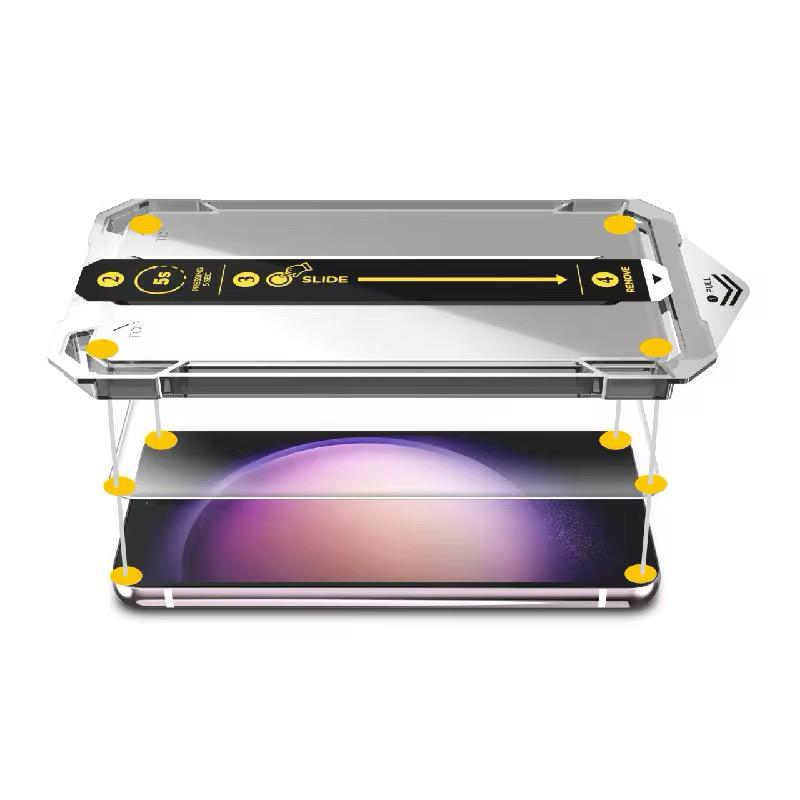 Folie de Protectie OG Purple compatibila Samsung Galaxy S24 Ultra, cu Kit de Aplicare Instanta si Functie Automata de Indepartare a Prafului, Ultra Claritate HD