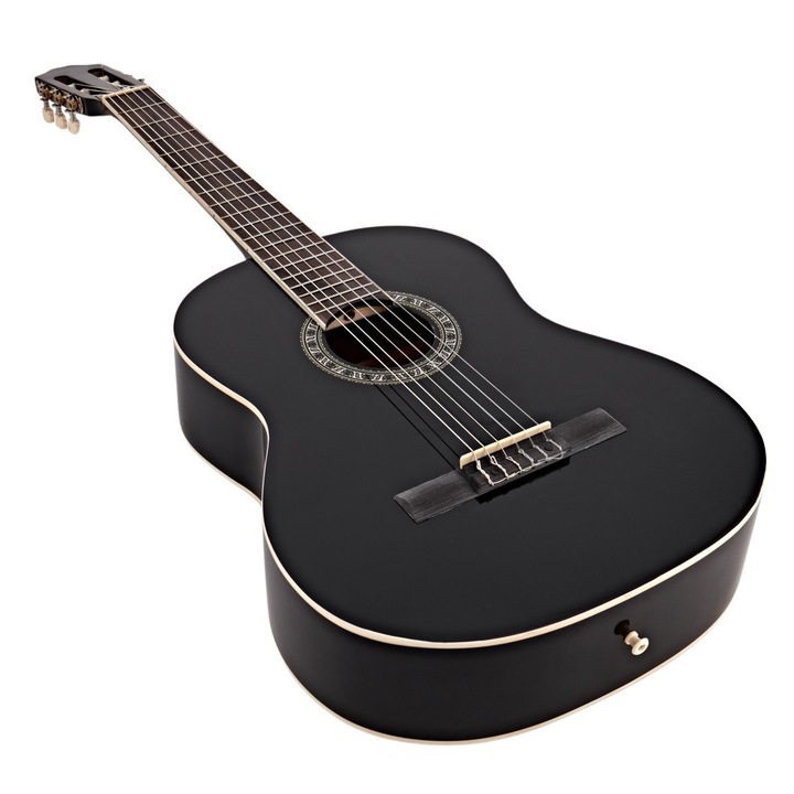 IdeallStore® Fa klasszikus gitár, dekoráció, 104 cm, fekete