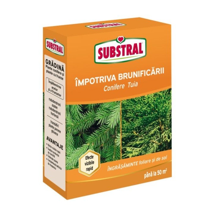 Ingrasamant anti-ingalbenire pentru conifere Substral, granule, efecte vizibile rapid, 1 kg