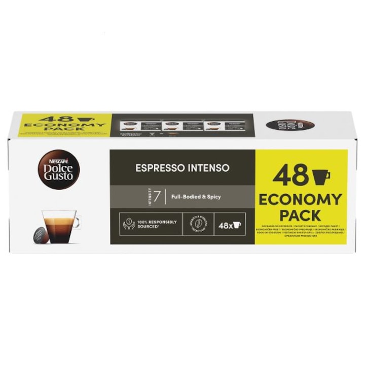 Комплект кафе капсули NESCAFÉ DOLCE GUSTO, Economy pack, Espresso Intenso, 336 g, 48 бр