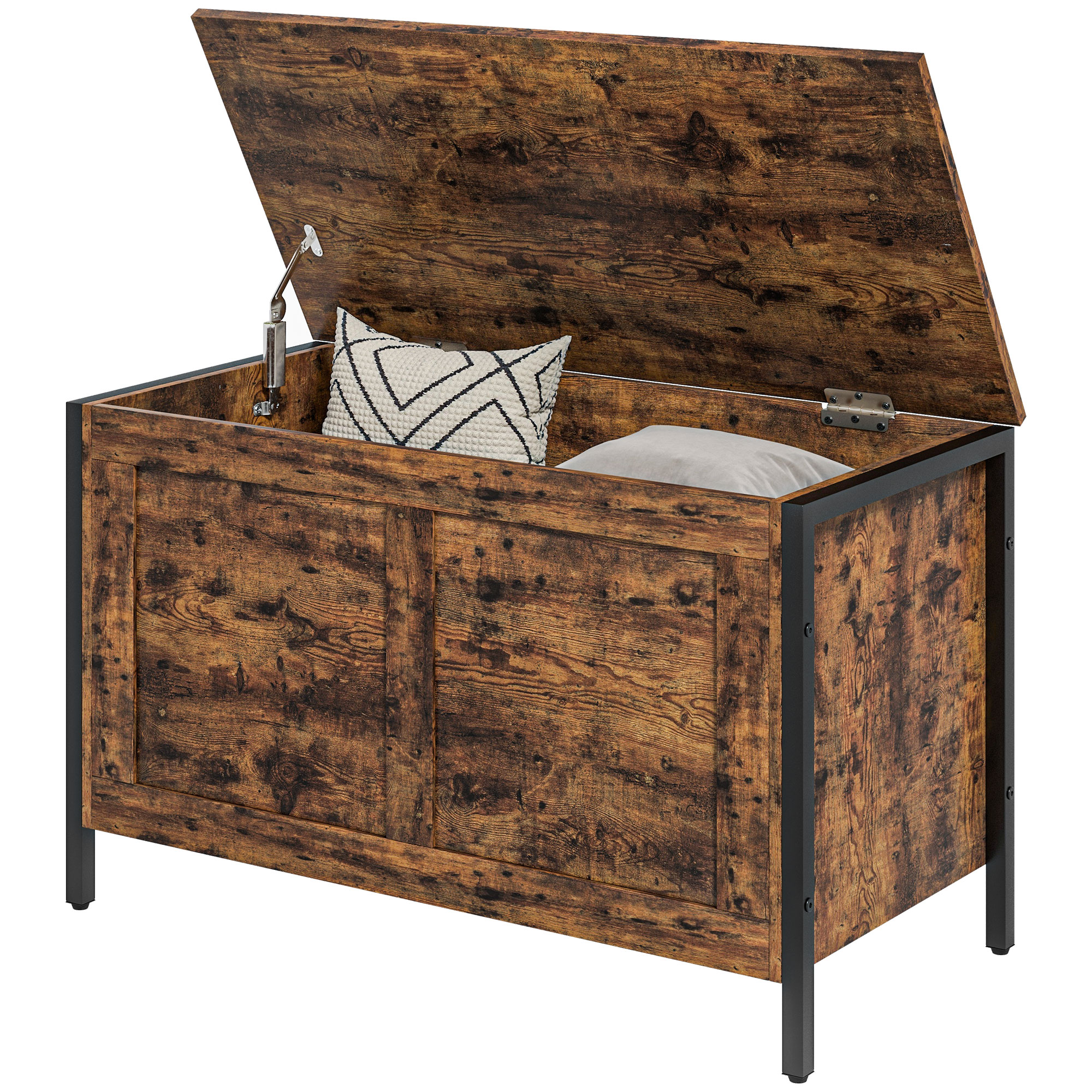 Banca de depozitare, 95L, Homcom, design industrial, 80x40x49cm, maro ...
