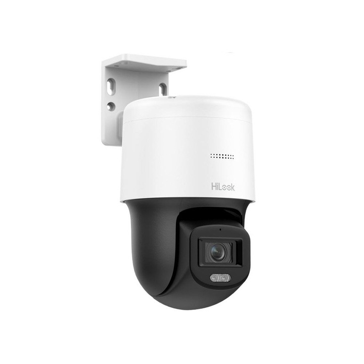 Camera de supraveghere rotativa IP PT Speed Dome Hikvision HiLook Darkfighter PTZ-N2C200C-DE, 2 MP, lumina alba 30 m, 2.8 mm, PoE, slot card, detectie miscare, microfon si difuzor