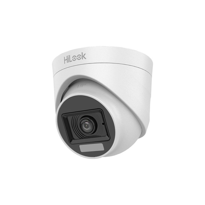 Camera supraveghere Dome cu iluminare duala Hikvision Hilook THC-T157-LPS(2.8MM), 5 MP, 2.8 mm, IR/Lumina alba 20 metri, microfon