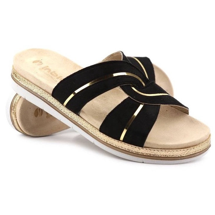 INBLU női papucs, SA-43039 modell, eco-bőr, fekete, 39 EU