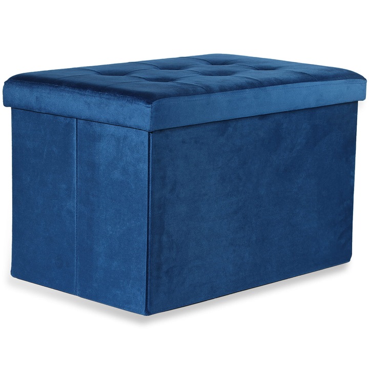 Összecsukható puff, gránátvörös, 60x38x38cm, tárolórekesszel