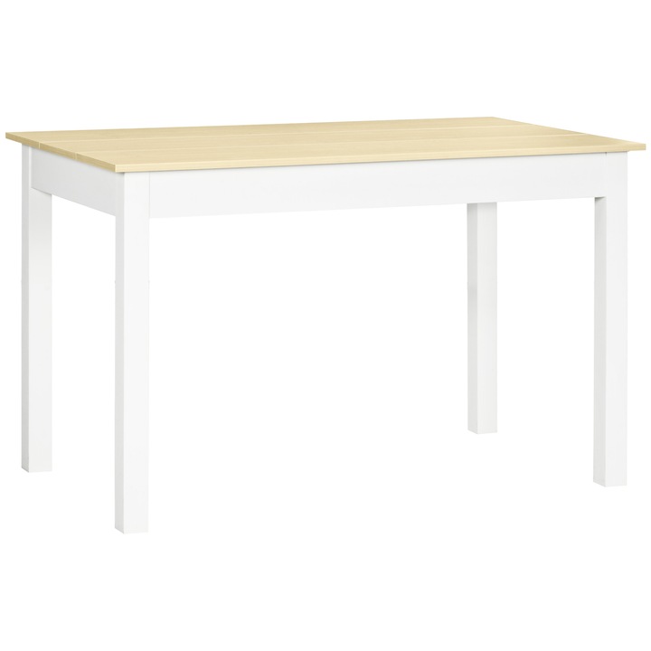 HOMCOM Трапезна маса за 4-6 човека, модерна дървена кухненска и холна маса, 119x70x75см, дъб