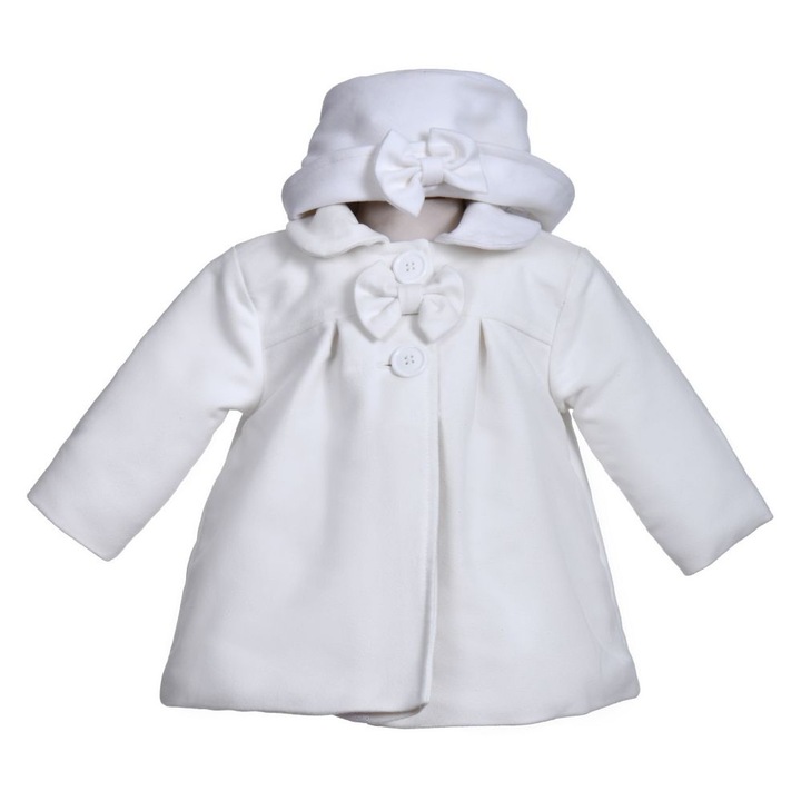 Palton de iarna si palarie, set botez 2 piese, 6 - 9 luni, Denikos NK60