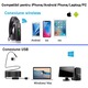 Camera Endoscopica Wi-Fi, HD 1200p, 8 LED-uri Reglabile, Cu Cablu Sarpe De Inspectie, Lungime 10M, Rezolutie 1600×1200/1280x720, 8 mm Diametrul camerei, 600mah, Compatibil cu IOS/Android, OUYLAF, Negru