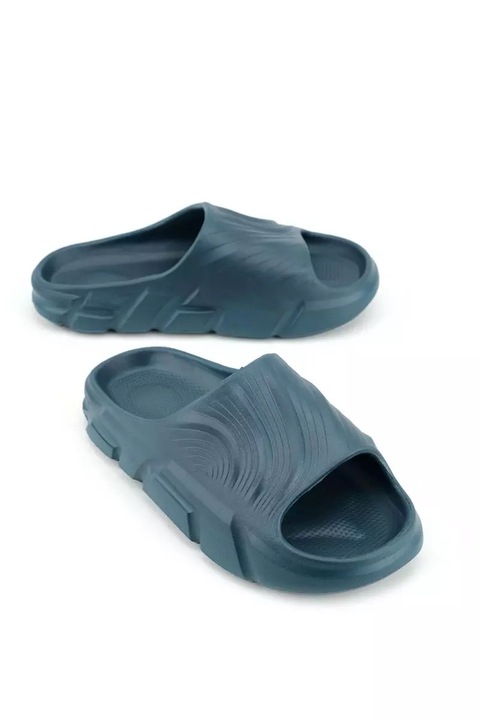 Papuci Slip-On pentru barbati, Tecos®, talpa ergonomica si design modern, ideali pentru plaja sau acasa, Negru