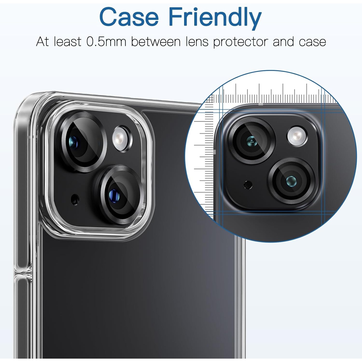 Giftorld [Pachet 2] Protector de lentile camerei, sticla temperata 9H, acoperire de placi de aluminiu pentru aviatie, claritate HD, pentru iPhone 14, iPhone 14 Plus, negru