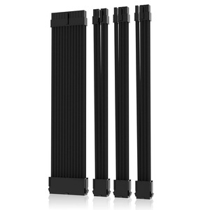 Set Extensie Cabluri PSU, Cablu prelungitor placa de baza, 30 cm, 24Pin ATX, CPU 4+4 Pin, 2xPCIe 6+2 Pin, 4 x Pieptene Cablu, Mesh Textil, OUYLAF, Negru