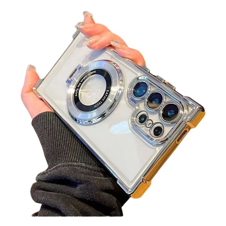 Husa telefon compatibila cu Samsung Galaxy S25 Ultra, Protectie Colturi, Ultra Protect, Anti-Shock Protection Hard, Technology Air Cushion, transparent