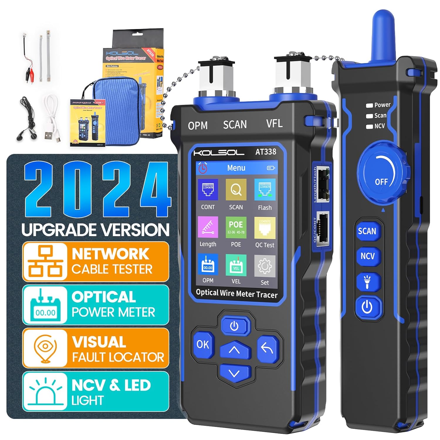 Tester cablu retea multifunctional, PsAyl®, Detector defectiuni fibra ...