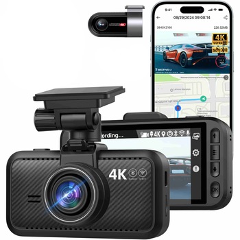 Camera auto DVR Miofive S1-Ultra Dash Cam Front Rear, 4K+4K Dual Camera , WiFi & GPS, (SD Card NU este inclus)