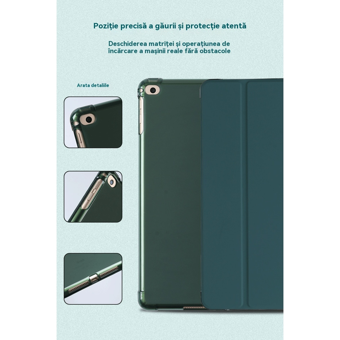 Husa pentru iPad de 10, 2 inchi 2019/2020/2021 Ecran de blocare inteligenta, rezistenta la socuri, anti-zgarieturi, verde deschis, Apple iPad 10.2" 2019