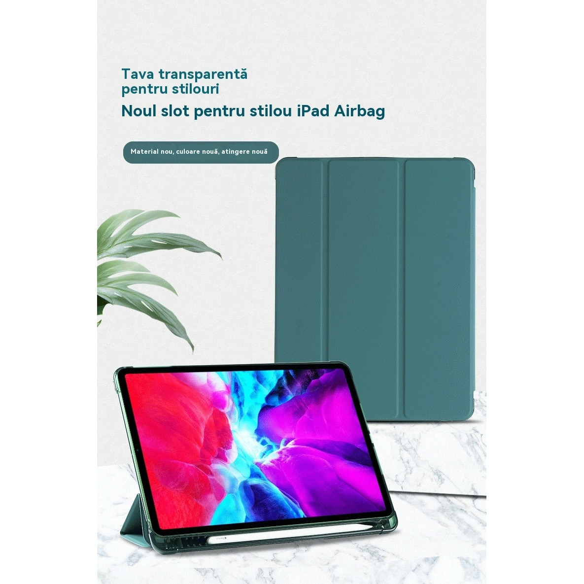 Husa pentru iPad de 10, 2 inchi 2019/2020/2021 Ecran de blocare inteligenta, rezistenta la socuri, anti-zgarieturi, verde deschis, Apple iPad 10.2" 2019