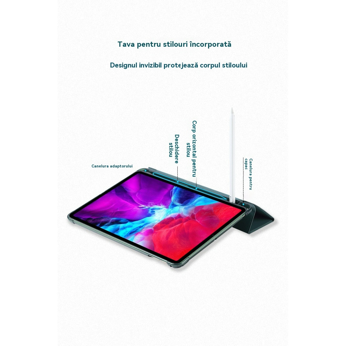 Husa pentru iPad de 10, 2 inchi 2019/2020/2021 Ecran de blocare inteligenta, rezistenta la socuri, anti-zgarieturi, verde deschis, Apple iPad 10.2" 2019