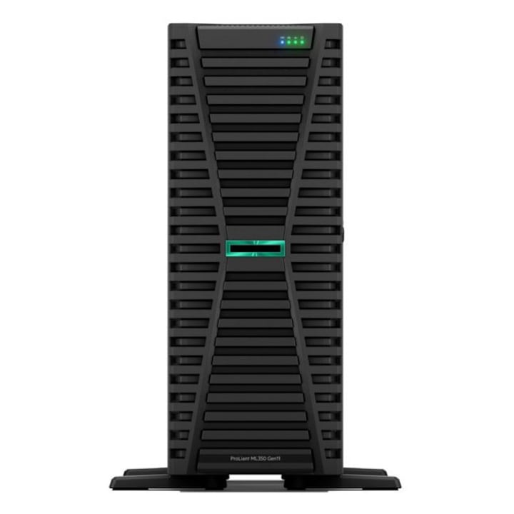 Server HPE ProLiant ML350 Gen11, Tower 4U, Intel Xeon 4510 12 C / 24 T, 2.4 GHz - 4.10 GHz, 30 MB cache, 150 W, 64 GB DDR5 ECC, 2 x 960 GB SSD, 8 x SFF, 2 x 1000 W, Fara sistem de operare