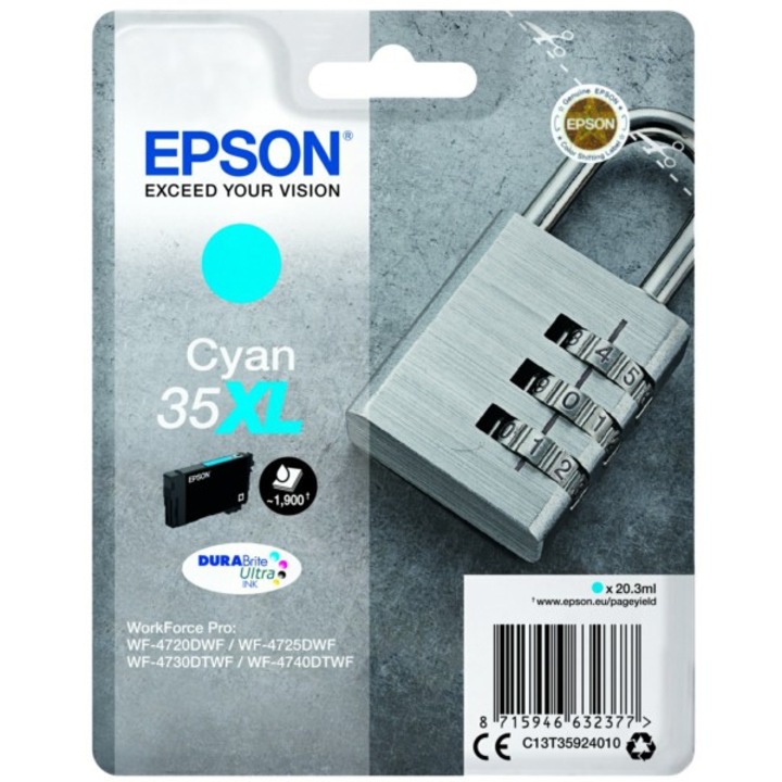 Epson C13T35924010 35XL Eredeti Tintapatron Ciánkék (377954)
