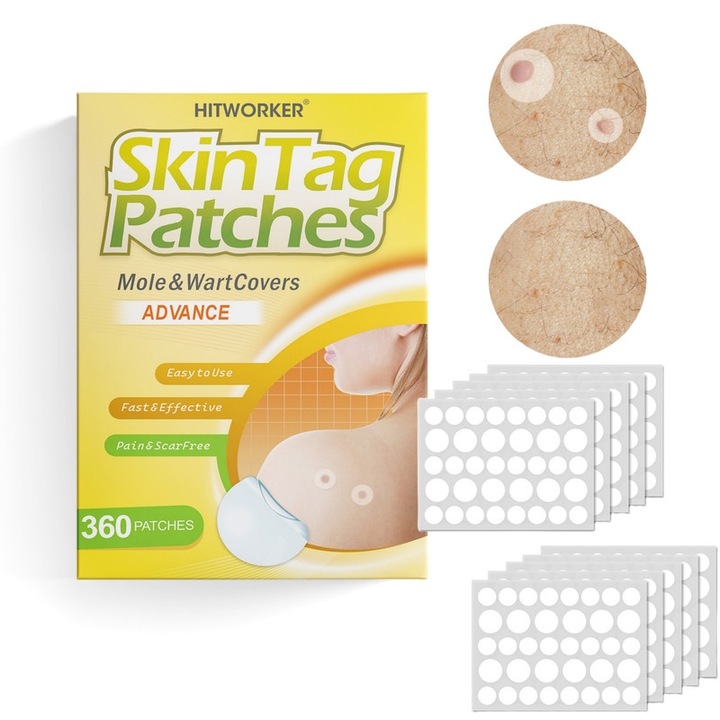 Hitworker лепенки за акне, 360 броя, натурални съставки, прозрачни, за лице и тяло