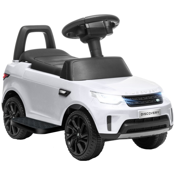 Masina electrica pentru copii, AIYAPLAY, 18 luni-5 ani, licenta Land Rover, cu muzica, 65x43x40 cm, alb
