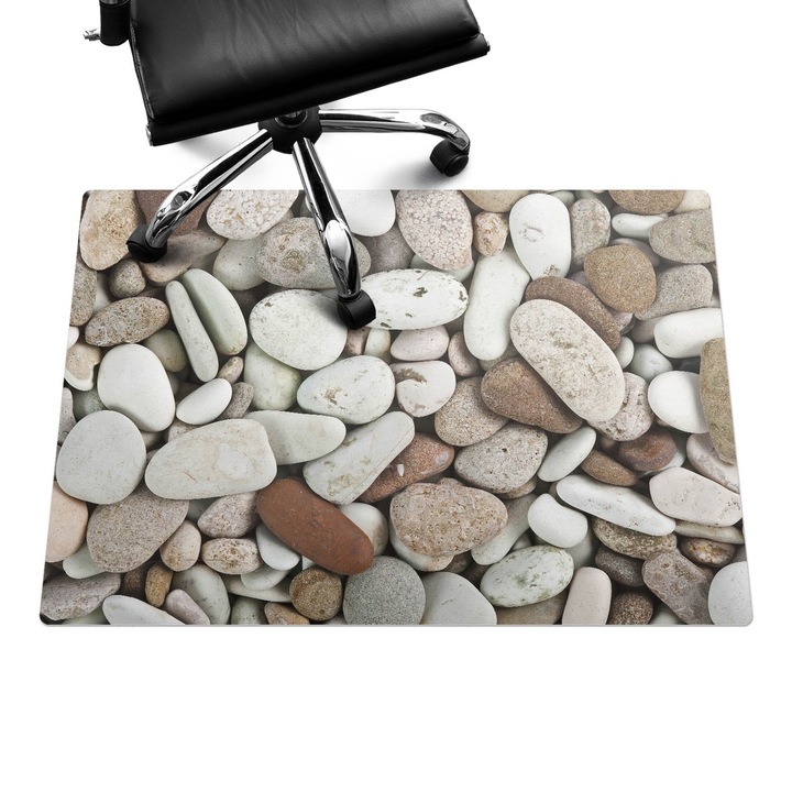 Irodai szék szőnyeg, Wallfluent, Kövek a tengerparton, Bézs, 100x70 cm, 010250310010100001984