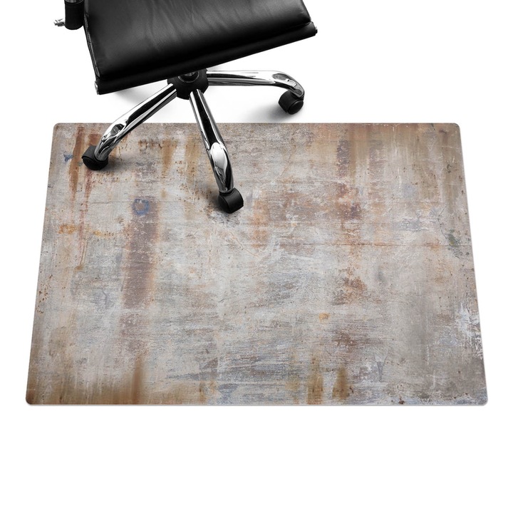 Íróasztal szék alátét, Wallfluent, Rozsdás textúra, Szürke, 100x70 cm, 010250310010100019884