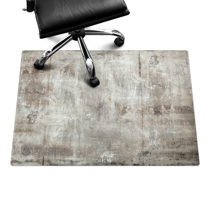 Protectie podea scaun birou, Wallfluent, Textura bruta a peretelui, Gri, 100x70 cm, 010250310010100020192