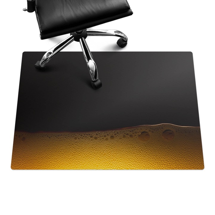 Irodai szék szőnyeg, Wallfluent, Buborékok a folyadékban, Fekete, 100x70 cm, 010250310010100028002