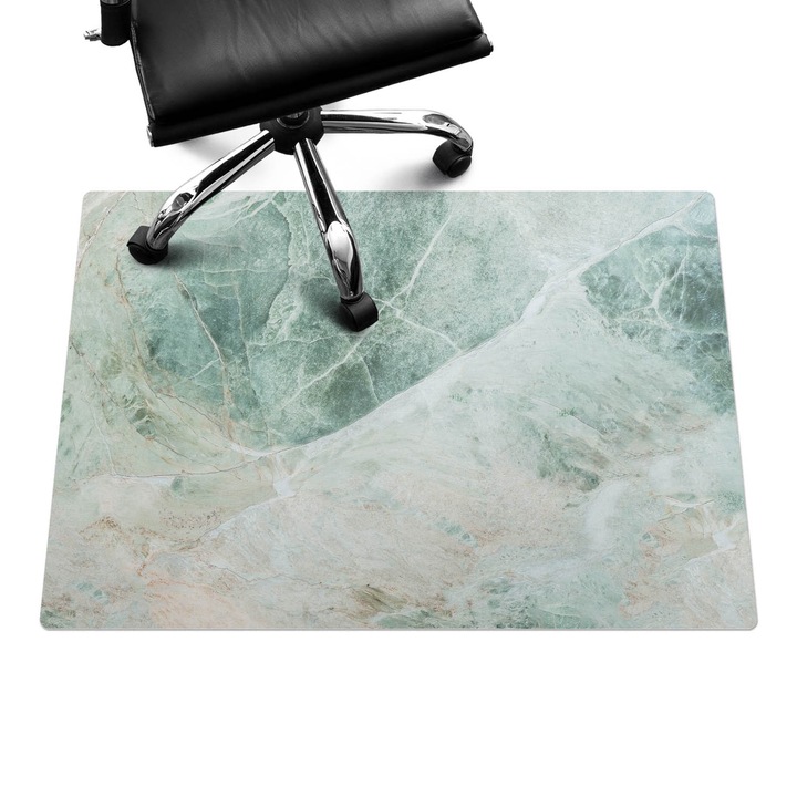 Íróasztal szék alátét, Wallfluent, Márvány természet minta, Zöld, 100x70 cm, 010250310010100032057