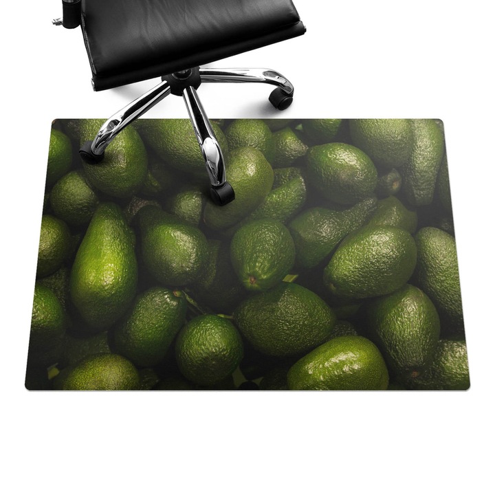 Szék alátét szőnyeg, Wallfluent, Halom avokádó, Zöld, 100x70 cm, 010250310010100027707