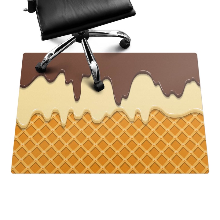 Szék szőnyeg, Wallfluent, Gofri cukormázzal, Narancssárga, 100x70 cm, 010250310010100027855