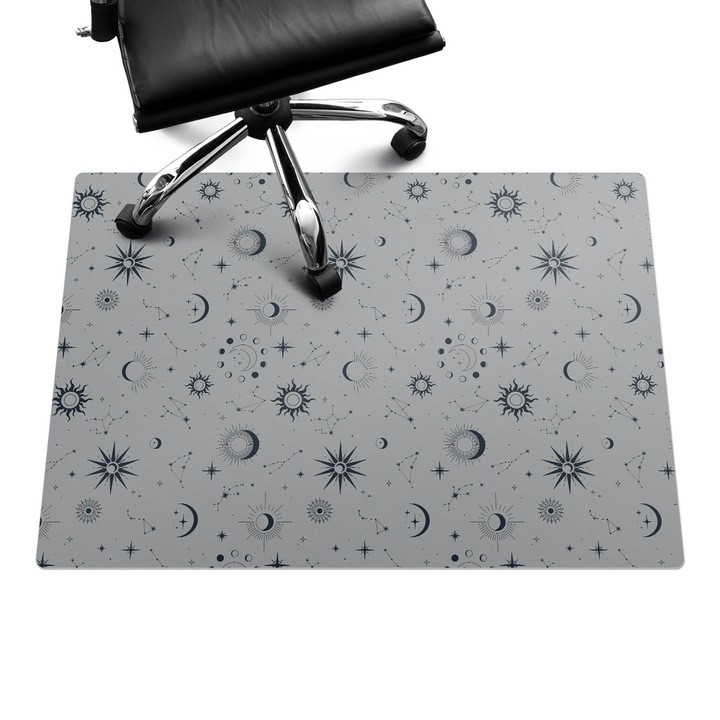 Padlóvédő székalátét, Wallfluent, Kozmikus minták, Szürke, 100x70 cm, 010250310010100033385