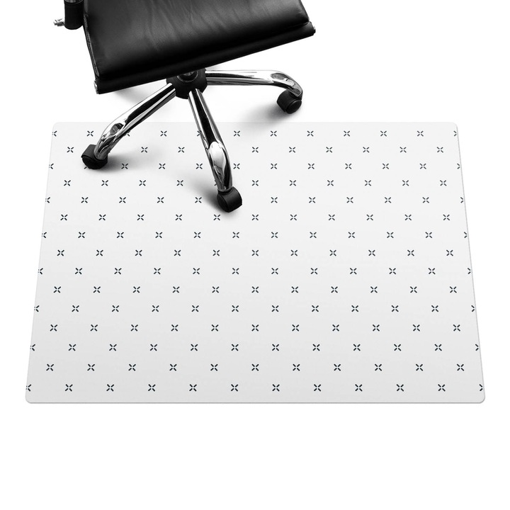 Protectie podea scaun birou, Wallfluent, Buline in carouri, Alb, 100x70 cm, 010250310010100033465