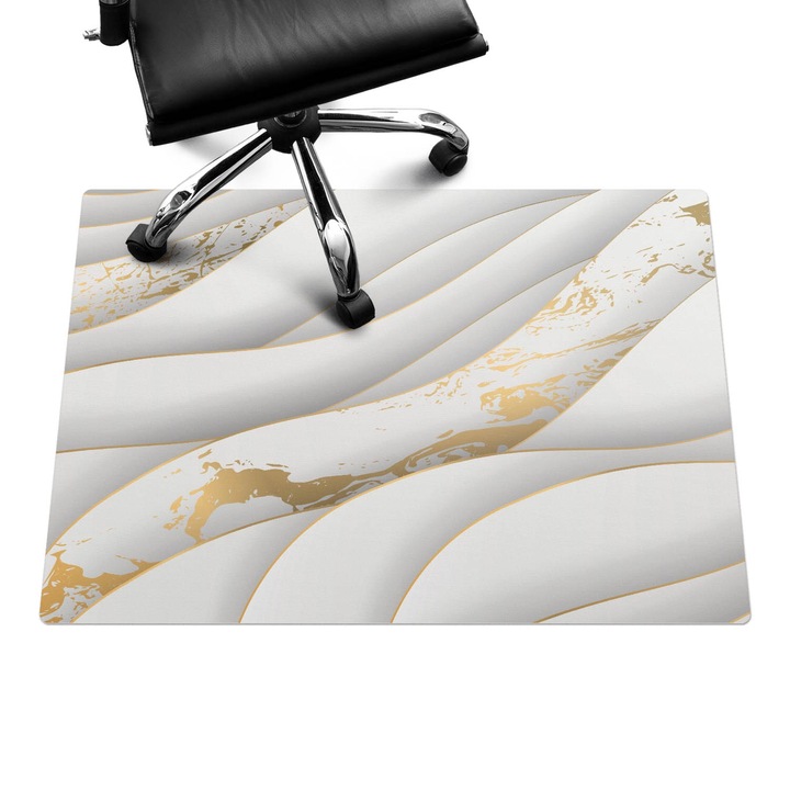 Székalátét, Wallfluent, Hullámos vonalak mintával, Krémszín, 100x70 cm, 010250310010100056565