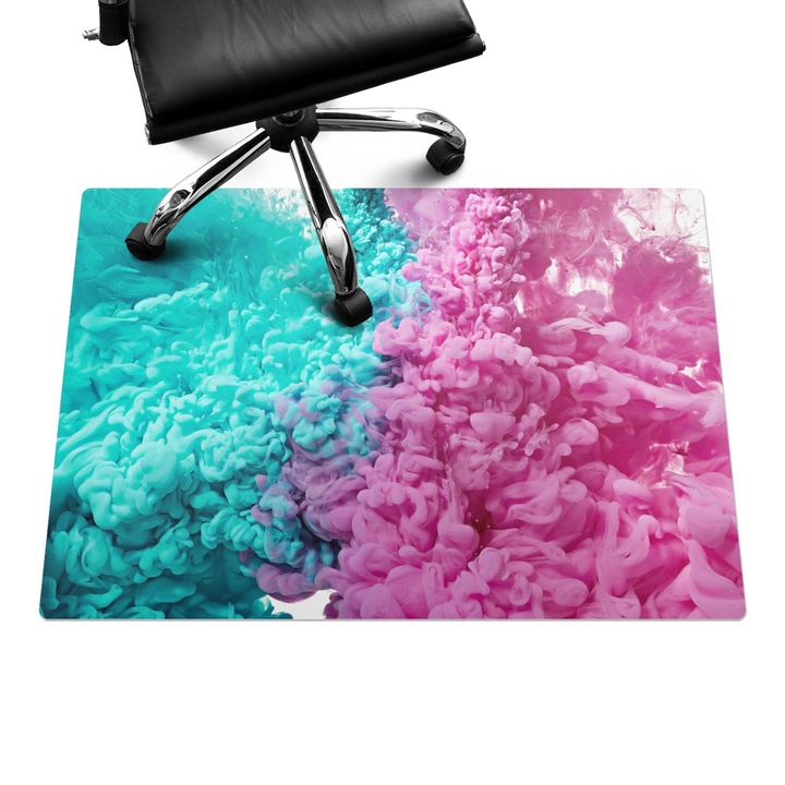 Padlóvédő székalátét, Wallfluent, Színes füst a vízben, Többszínű, 100x70 cm, 010250310010100075267