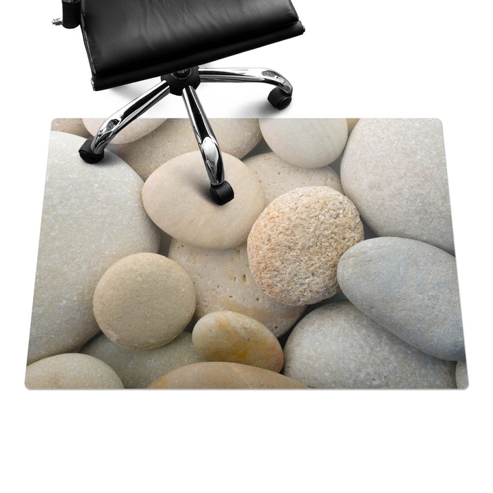Íróasztal szék alátét, Wallfluent, Sima kövek, Bézs, 100x70 cm, 010250310010100077146