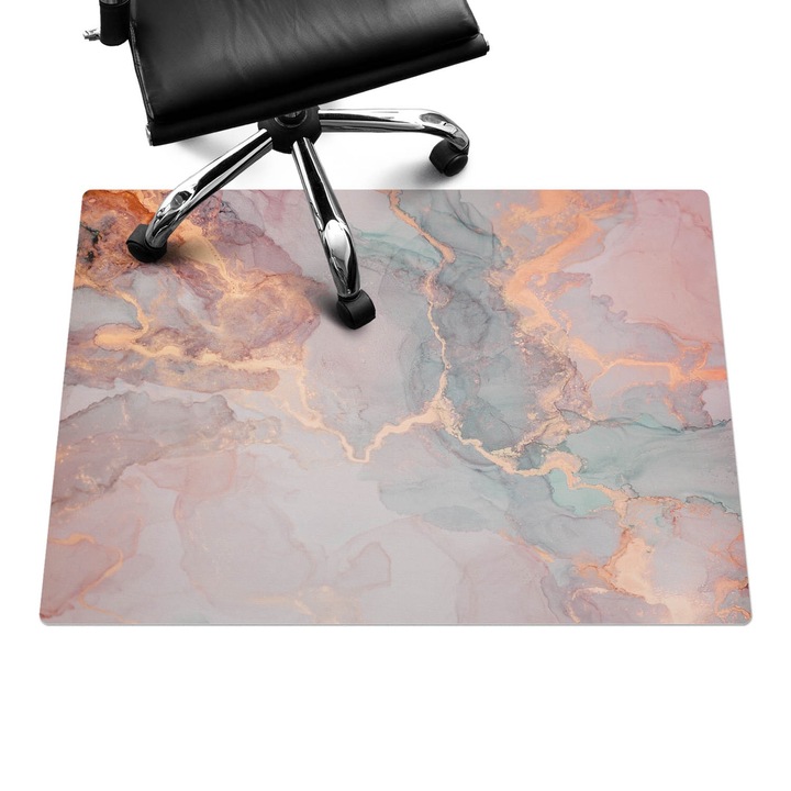 Íróasztal szék alátét, Wallfluent, Absztrakt akvarell, Rózsaszín, 100x70 cm, 010250310010100077315