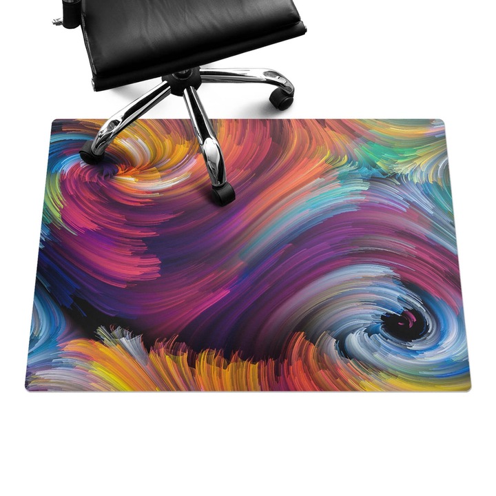 Íróasztal szék alátét, Wallfluent, Kavargó színek, Lila, 100x70 cm, 010250310010100075148