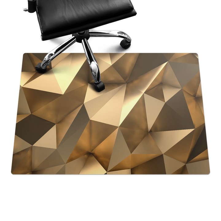 Padlóvédő székalátét, Wallfluent, Geometrikus 3D alakzatok, Barna, 100x70 cm, 010250310010100077199