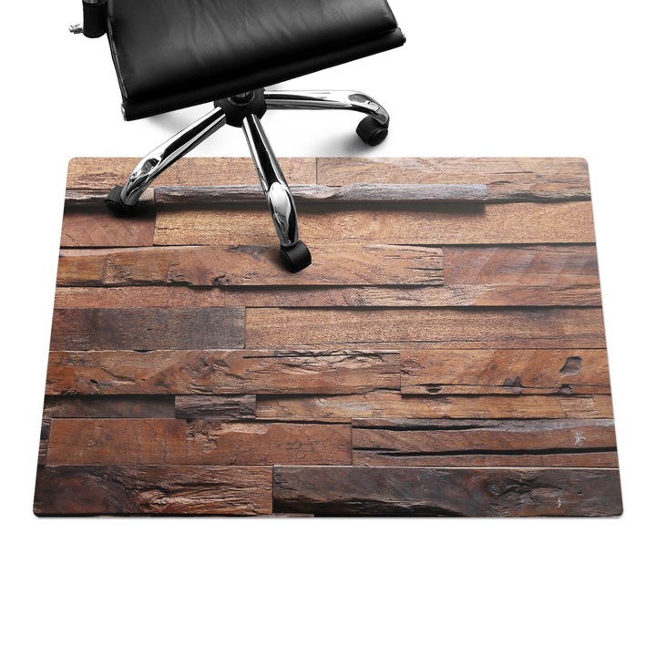 Padlóvédő székalátét, Wallfluent, Fa textúra, Barna, 100x70 cm, 010250310010100077364