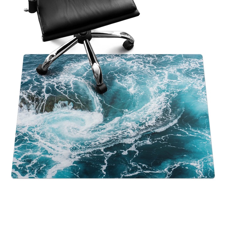 Szék szőnyeg, Wallfluent, Óceáni örvény, Kék, 100x70 cm, 010250310010100075295